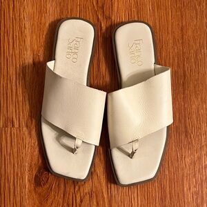 Franco Sarto Cream Slide Sandals